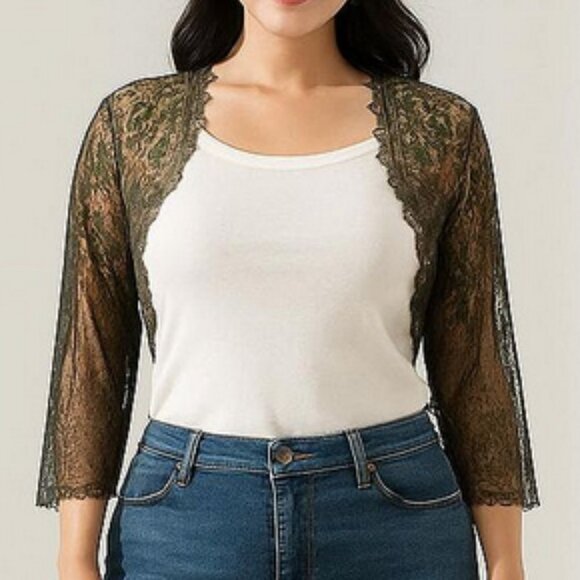 🌹 Michal Negrin Renaissance Crystal Rose Bolero Shrug | Whimsigoth Cottagecore - Picture 5 of 9